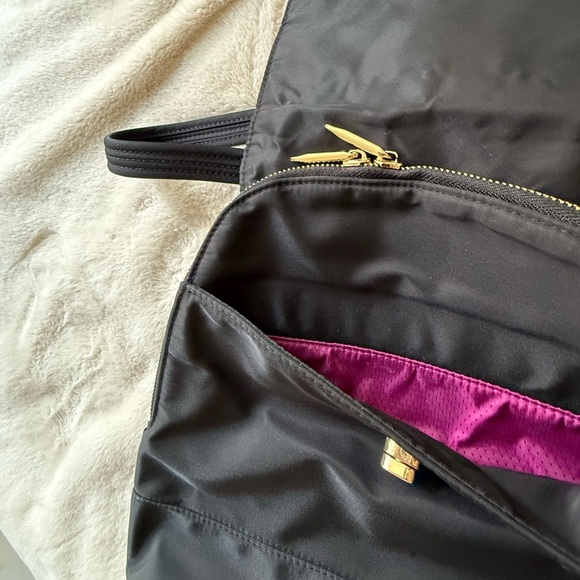Travelon Anti-Theft Small Tailorer Backpack Black with Magenta Lining - Picture 2 of 11